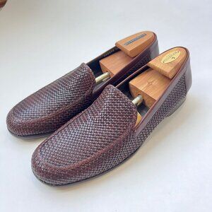 Bragano Woven Leather Loafers Size 12M, brown